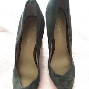 Anthropologie Dark Gray Suede Heels